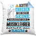 Musiklehrer Geschenk Kissen mit Füllung 40x40 Lustiger Spruch Erheben Sie Sich Der Musiklehrer Betritt den Raum (Grau) Blau Trendation