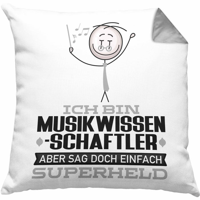 Musikwissenschaftler Geschenk Kissen mit Füllung 40x40 Ich Bin Musikwissenschaftler Aber Sag Doch Einfach Superheld Lustige Geschenkdiee für Musikwissenschaftler (Grau) Grau Trendation