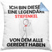 Stiefenkel Geschenk Kissen mit Füllung 40x40 Lustige Geschenkidee Geburtstag für Stiefenkel Ich Bin Dieser Legendäre Stiefenkel Von Dem Alle Geredet Haben (Grau) Blau Trendation