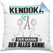 Kendoka Kissen mit Füllung 40x40 Geschenk für Kendoka Der Mann Der Alles Kann Geschenkidee zum Geburtstag (Grau) Blau Trendation