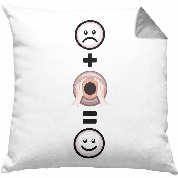 Töpfern Kissen mit Füllung 40x40 Geschenk für Töpferei :( + Töpfern = :) Lustige Geschenkidee Geburtstag (Grau) Grau Trendation