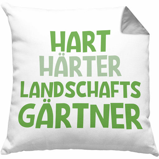 Hart Härter Landschaftsgärtner Kissen mit Füllung 40x40 mit Spruch Garten Hobbygärtner Gärtner Geschenk Lustig Gärtnerin Geschenkidee (Grau) Grau Trendation