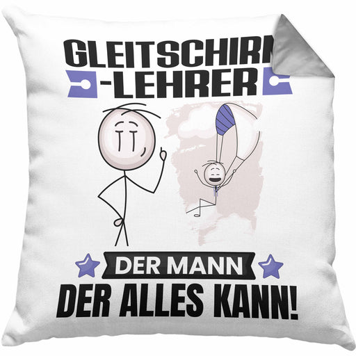 Gleitschirmlehrer Kissen mit Füllung 40x40 Geschenk für Gleitschirmlehrer Der Mann Der Alles Kann Geschenkidee zum Geburtstag (Grau) Grau Trendation