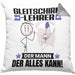 Gleitschirmlehrer Kissen mit Füllung 40x40 Geschenk für Gleitschirmlehrer Der Mann Der Alles Kann Geschenkidee zum Geburtstag (Grau) Grau Trendation