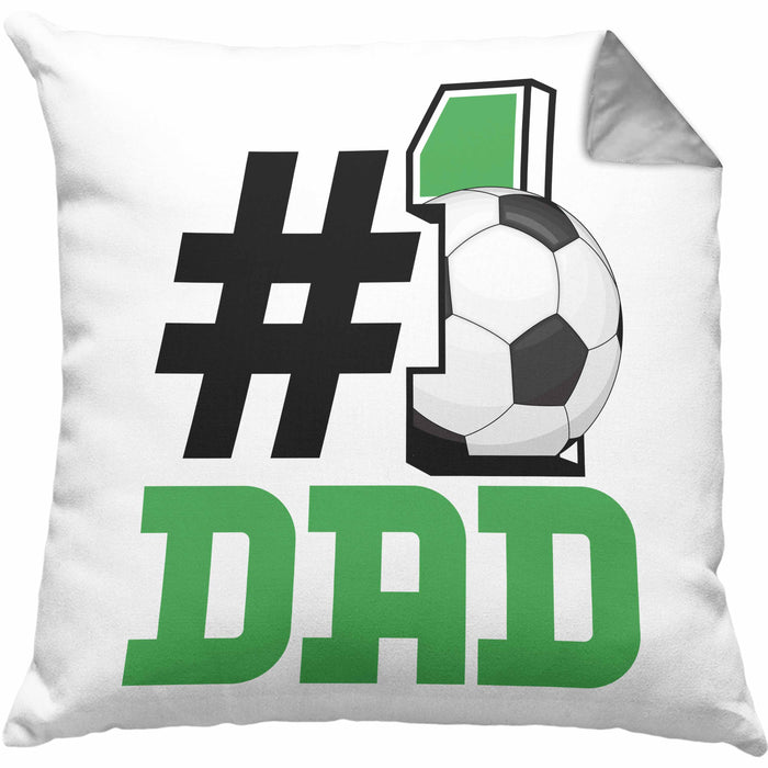 Fußball-Trainer Fußballer Nummer 1 Dad Vater Kissen mit Füllung 40x40 Geschenk Fußball Papa Geschenkidee Bester Papa Der Welt Vatertag Lustige Geschenkidee (Grau) Grau Trendation