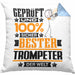 Trompeter Geschenk Lustiger Spruch für Trompeter Geschenkidee Bester Trompeter Der WeltKissen mit Füllung 40x40 (Grau) Blau Trendation