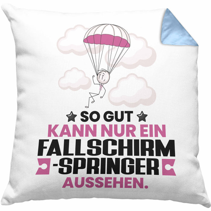 Fallschirmspringer Geschenk Kissen mit Füllung 40x40 So Gut Kann Nur Ein Fallschirmspringer Aussehen Geschenkidee (Grau) Blau Trendation