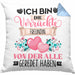 Freundin Kissen mit Füllung 40x40 Geschenk Lustiger Spruch Geschenkidee Ich Bin Die Verrückte Freundin Von Der Alle Geredet Haben (Grau) Blau Trendation