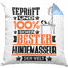 Hundemasseur Geschenk Lustiger Spruch für Hundemasseur Geschenkidee Bester Hundemasseur Der WeltKissen mit Füllung 40x40 (Grau) Blau Trendation