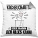 Kochbuchautor Kissen mit Füllung 40x40 Geschenk für Kochbuchautor Der Mann Der Alles Kann Geschenkidee zum Geburtstag (Grau) Grau Trendation