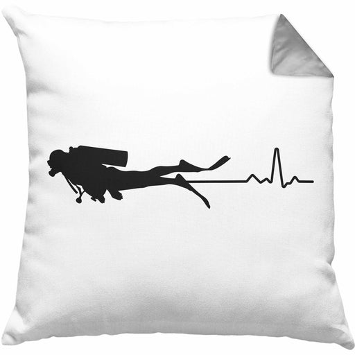 Taucher Kissen mit Füllung 40x40 Geschenk Geschenkidee Männer Tauchen Evolution Grafik Tauchlehrer Tauchsportler (Grau) Grau Trendation