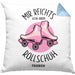 Lustige Rollschuh-Kissen mit Füllung 40x40 Geschenk für Rollschuhfahrerinnen Mir Reichts (Grau) Blau Trendation