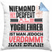 Yogalehrer Geschenk Kissen mit Füllung 40x40 Lustige Geschenkidee für Yogalehrer Geburtstag Niemand Ist Perfekt Aber Als Yogalehrer Ist Man Nah Dran (Grau) Blau Trendation