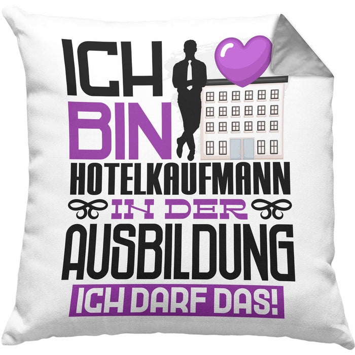 Hotelkaufmann Ausbildung Kissen mit Füllung 40x40 Geschenk Ich Bin Hotelkaufmann In Der Ausbildung Ich Darf Das Geschenkidee Spruch (Grau) Grau Trendation