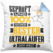 Ultraläufer Geschenk Lustiger Spruch für Ultraläufer Geschenkidee Bester Ultraläufer Der WeltKissen mit Füllung 40x40 (Grau) Blau Trendation