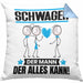 Schwager Kissen mit Füllung 40x40 Geschenk für Schwager Der Mann Der Alles Kann Geschenkidee zum Geburtstag (Grau) Blau Trendation