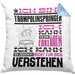 Trampolinspringer Geschenk Kaffee-Kissen mit Füllung 40x40 Geschenkidee für Trampolinspringer Ich Bin Trampolinspringer Ich Kann Es Dir Erklären Jedoch Nicht Für Dich Verstehen Spruch Lustig (Grau) Blau Trendation