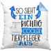 Tierpfleger Kissen mit Füllung 40x40 So Sieht Ein Richtig Cooler Tierpfleger Aus Geschenk Lustiger Spruch Geschenkidee (Grau) Blau Trendation