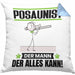 Posaunist Kissen mit Füllung 40x40 Geschenk für Posaunist Der Mann Der Alles Kann Geschenkidee zum Geburtstag (Grau) Blau Trendation
