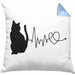 Katze Herzschlag Kissen mit Füllung 40x40 Geschenk für Katzenbesitzerin (Grau) Blau Trendation
