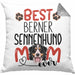 Berner Sennenhund Mom Besitzerin Kissen mit Füllung 40x40 Geschenk Lustiger Spruch Geschenkidee Besitzerin Berner Sennenhund Mama (Grau) Grau Trendation