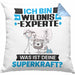 Wildnixexperte Kissen mit Füllung 40x40 Geschenk für Wildnixexperte Geburtstag Lustiger Spruch Was Ist Deine Superkraft (Grau) Blau Trendation
