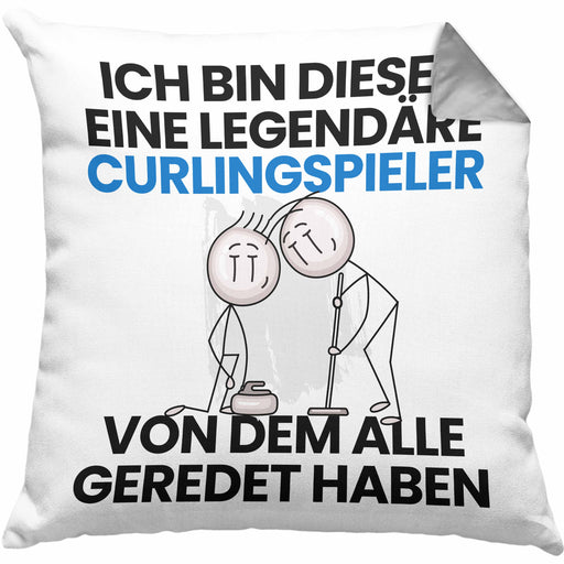 Curlingspieler Geschenk Kissen mit Füllung 40x40 Lustige Geschenkidee Geburtstag für Curlingspieler Ich Bin Dieser Legendäre Curlingspieler Von Dem Alle Geredet Haben (Grau) Grau Trendation