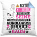 Hundegassi-Service Geschenk Kissen mit Füllung 40x40 Lustiger Spruch Erheben Sie Sich Der Hundegassi-Service Betritt den Raum (Grau) Blau Trendation