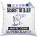 Schriftsteller Kissen mit Füllung 40x40 Geschenk für Schriftsteller Geburtstag Lustiger Spruch Was Ist Deine Superkraft (Grau) Blau Trendation