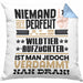 Wildtieraufzüchter Geschenk Kissen mit Füllung 40x40 Lustige Geschenkidee für Wildtieraufzüchter Geburtstag Niemand Ist Perfekt Aber Als Wildtieraufzüchter Ist Man Nah Dran (Grau) Blau Trendation