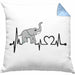 Elefant Kissen mit Füllung 40x40 Geschenk Für Elefanten-Liebhaber Geschenkidee Herzschlag (Grau) Blau Trendation