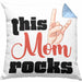 This Mom Rocks Lustige Kissen mit Füllung 40x40 Mama Rockn Roll Geschenkidee (Grau) Blau Trendation