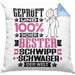 Schwippschwager Geschenk Lustiger Spruch für Schwippschwager Geschenkidee Bester Schwippschwager Der WeltKissen mit Füllung 40x40 (Grau) Blau Trendation