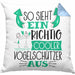 Vogelschützer Kissen mit Füllung 40x40 So Sieht Ein Richtig Cooler Vogelschützer Aus Geschenk Lustiger Spruch Geschenkidee (Grau) Blau Trendation