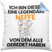 Neffe Geschenk Kissen mit Füllung 40x40 Lustige Geschenkidee Geburtstag für Neffe Ich Bin Dieser Legendäre Neffe Von Dem Alle Geredet Haben (Grau) Blau Trendation