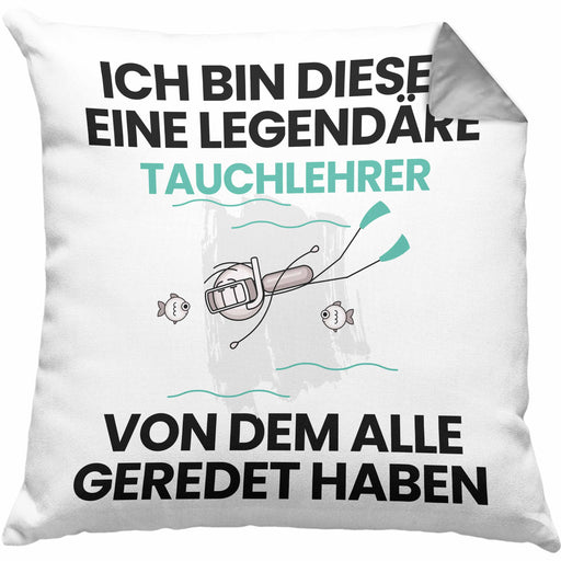 Tauchlehrer Geschenk Kissen mit Füllung 40x40 Lustige Geschenkidee Geburtstag für Tauchlehrer Ich Bin Dieser Legendäre Tauchlehrer Von Dem Alle Geredet Haben (Grau) Grau Trendation