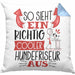 Hundefriseur Kissen mit Füllung 40x40 So Sieht Ein Richtig Cooler Hundefriseur Aus Geschenk Lustiger Spruch Geschenkidee (Grau) Blau Trendation