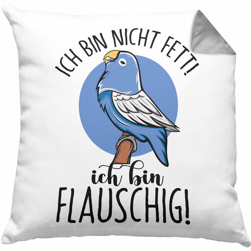 Lustige Papagei-Kissen mit Füllung 40x40 Geschenk für Papagei-Besitzer (Grau) Grau Trendation