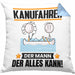 Kanufahrer Kissen mit Füllung 40x40 Geschenk für Kanufahrer Der Mann Der Alles Kann Geschenkidee zum Geburtstag (Grau) Blau Trendation
