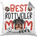 Rottweiler Mom Besitzerin Kissen mit Füllung 40x40 Geschenk Lustiger Spruch Geschenkidee Besitzerin Rottweiler Mama (Grau) Grau Trendation