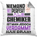 Chemiker Geschenk Kissen mit Füllung 40x40 Lustige Geschenkidee für Chemiker Geburtstag Niemand Ist Perfekt Aber Als Chemiker Ist Man Nah Dran (Grau) Grau Trendation