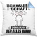 Schwägerschaft Kissen mit Füllung 40x40 Geschenk für Schwägerschaft Der Mann Der Alles Kann Geschenkidee zum Geburtstag (Grau) Blau Trendation