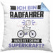 Radfahrer Kissen mit Füllung 40x40 Geschenk für Radfahrer Geburtstag Lustiger Spruch Was Ist Deine Superkraft (Grau) Blau Trendation