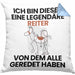 Reiter Geschenk Kissen mit Füllung 40x40 Lustige Geschenkidee Geburtstag für Reiter Ich Bin Dieser Legendäre Reiter Von Dem Alle Geredet Haben (Grau) Blau Trendation