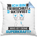 Tierschutzaktivist Kissen mit Füllung 40x40 Geschenk für Tierschutzaktivist Geburtstag Lustiger Spruch Was Ist Deine Superkraft (Grau) Blau Trendation