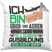 Groß- und Außenhandelskaufmann Ausbildung Kissen mit Füllung 40x40 Geschenk Ich Bin Groß- und Außenhandelskaufmann In Der Ausbildung Ich Darf Das Geschenkidee Spruch (Grau) Grau Trendation