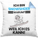 Snowshoer Geschenk Kissen mit Füllung 40x40 Lustiger Spruch Ich Bin Snowshoer Warum Weil Ich Es Kann Geschenkidee Bester Snowshoer Geburtstag (Grau) Blau Trendation
