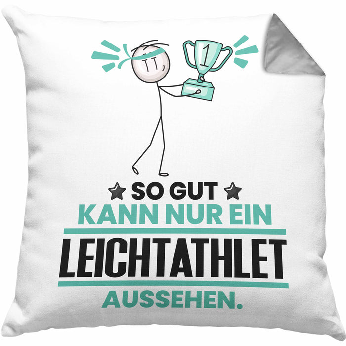 Leichtathlet Geschenk Kissen mit Füllung 40x40 So Gut Kann Nur Ein Leichtathlet Aussehen Geschenkidee (Grau) Grau Trendation