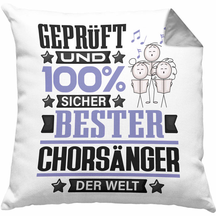 Chorsänger Geschenk Lustiger Spruch für Chorsänger Geschenkidee Bester Chorsänger Der WeltKissen mit Füllung 40x40 (Grau) Grau Trendation
