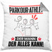 Parkour-Athlet Kissen mit Füllung 40x40 Geschenk für Parkour-Athlet Der Mann Der Alles Kann Geschenkidee zum Geburtstag (Grau) Grau Trendation